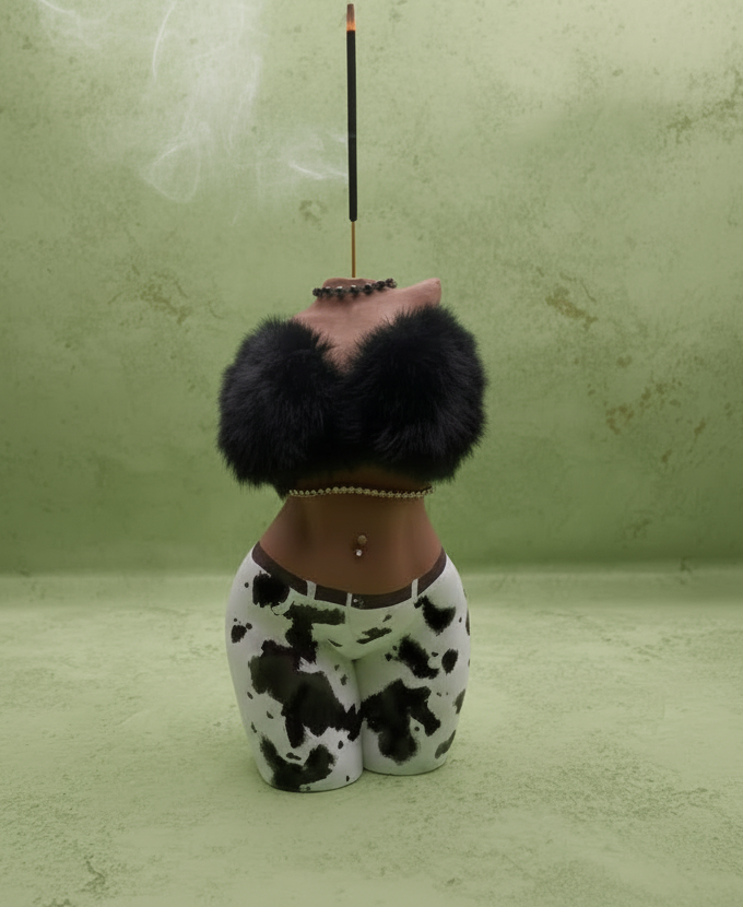Amara Muse Incense Holder in Cowhide Night Look (One of a Kind)