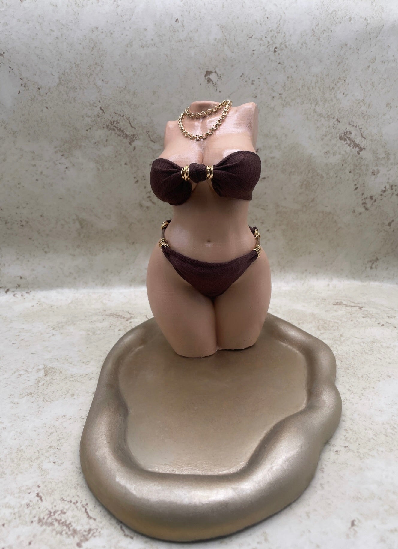 Amara Muse incense Holder in Bronze Bikini (One of a Kind)