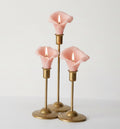 The Calla Lily Set | Hand-Formed Beeswax Taper Candles | Brass Holders | Petal Season