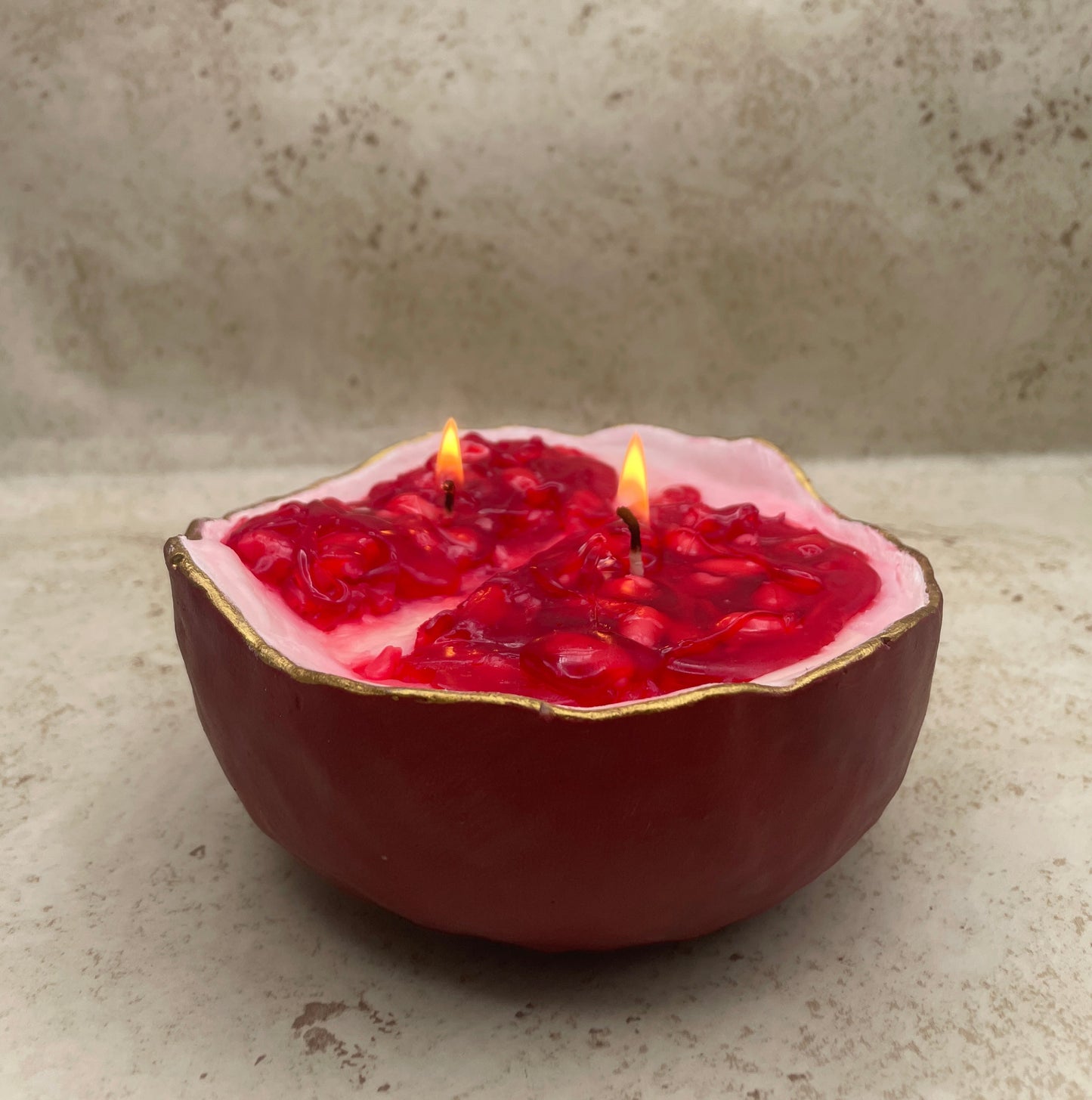 Underfruit – Pomegranate Sculptural Candle | Hand-Poured Coconut Soy Wax