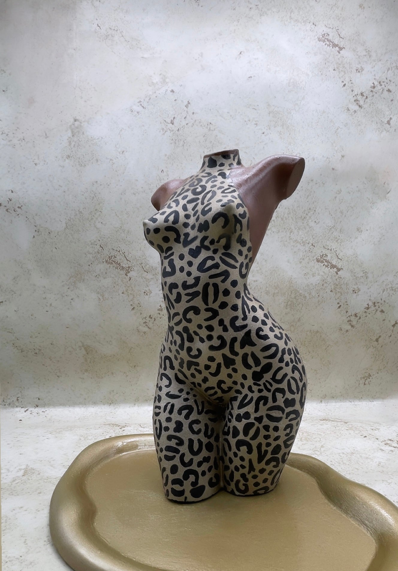 Selene Muse Incense Holder in Champagne Gold Leopard Bodysuit (One of a Kind)