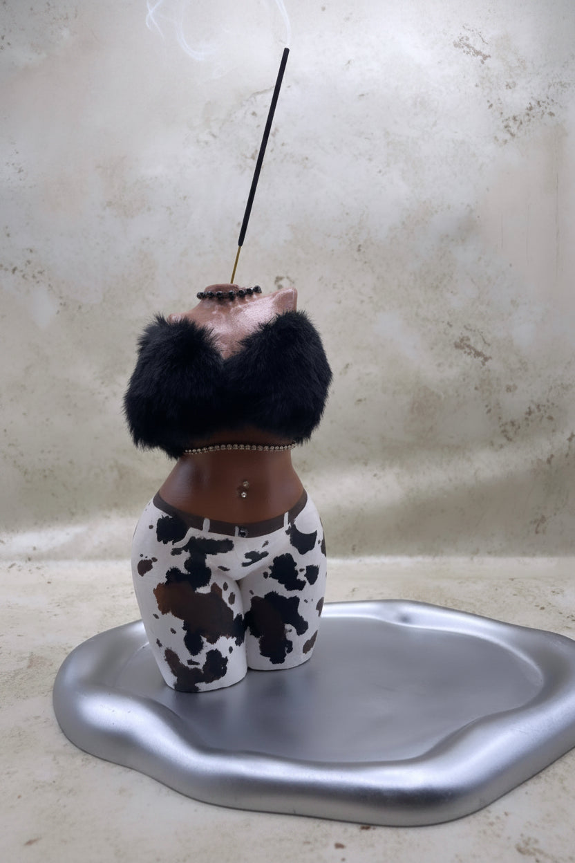 Amara Muse Incense Holder in Cowhide Night Look (One of a Kind)