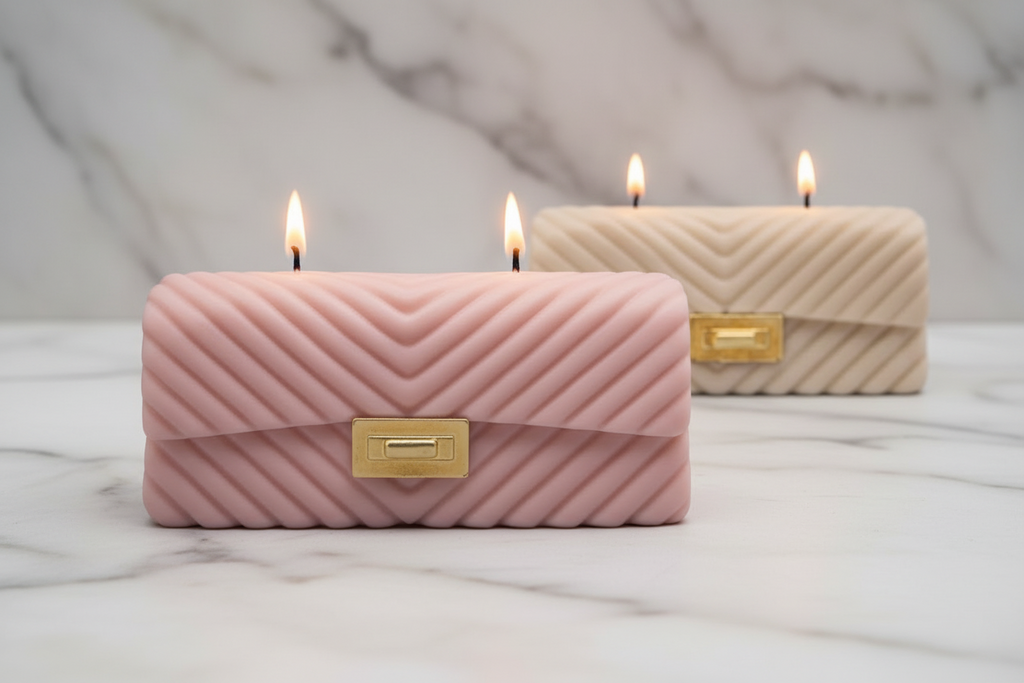 Scented Chevron Handbag Soy Candle | Home Decor for Women