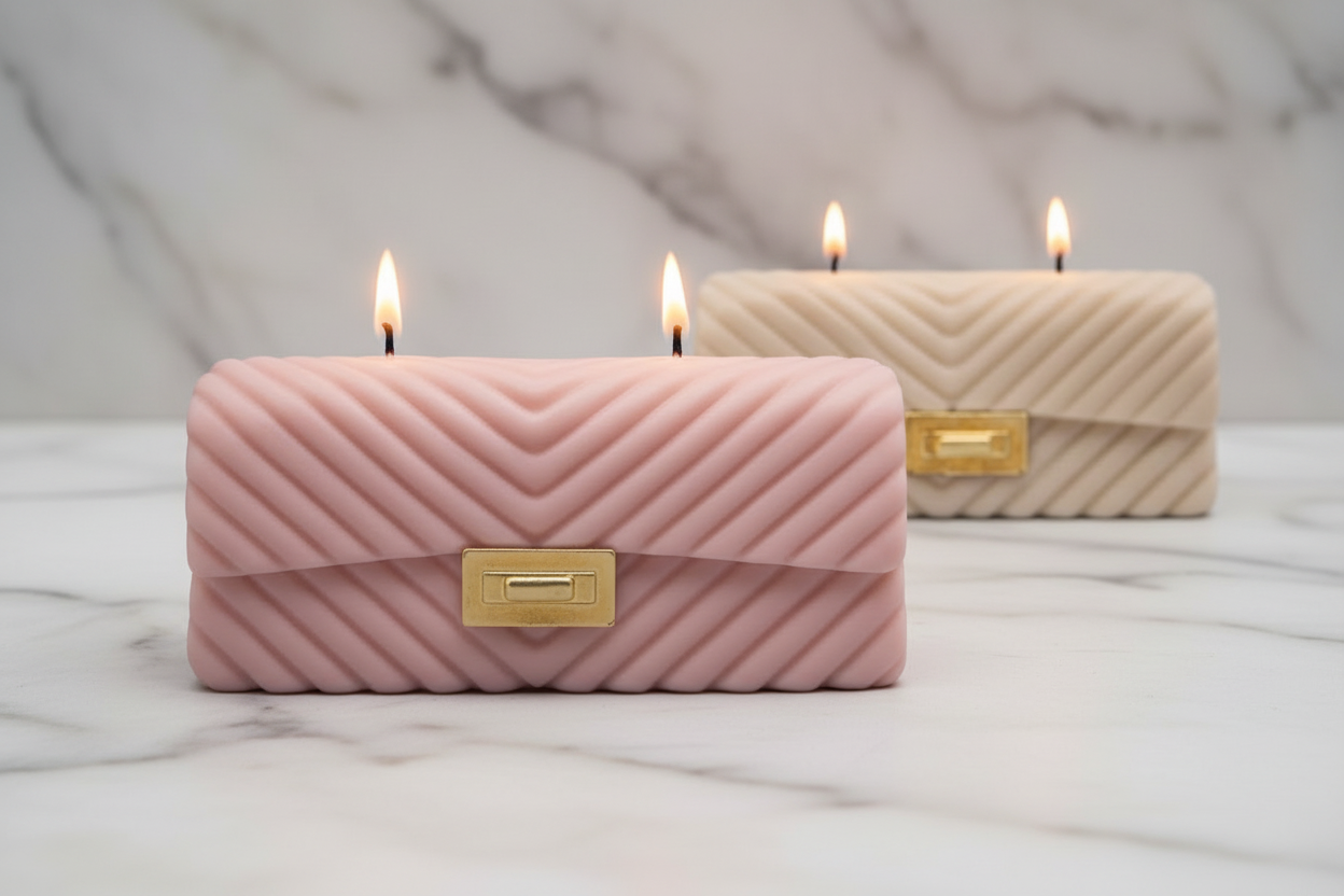 Scented Chevron Handbag Soy Candle | Home Decor for Women