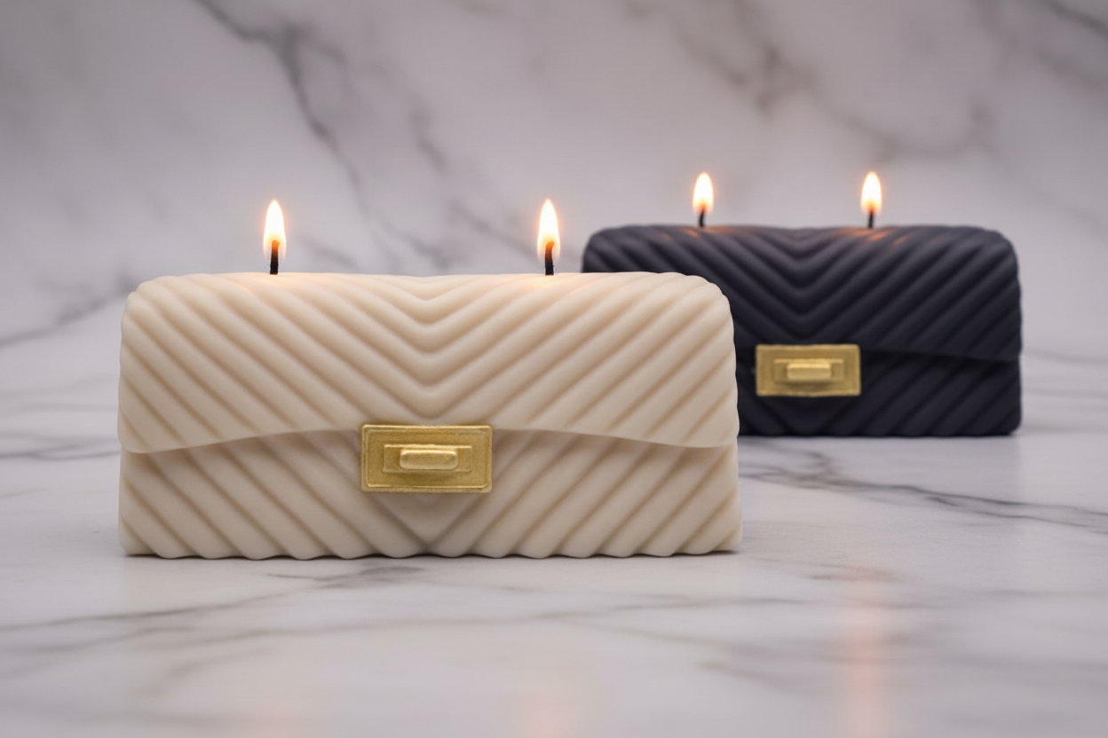 Scented Chevron Handbag Soy Candle | Home Decor for Women
