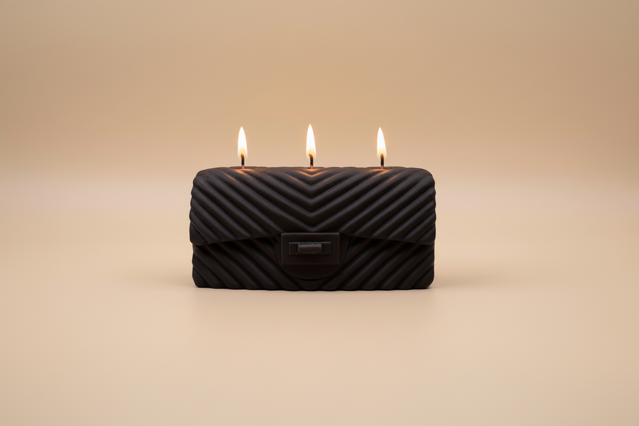 Scented Chevron Handbag Soy Candle | Home Decor for Women