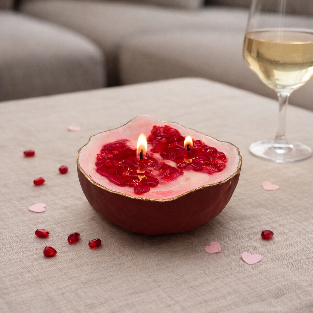 Underfruit – Pomegranate Sculptural Candle | Hand-Poured Coconut Soy Wax