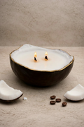 Cafe Coco | 9oz Coconut Shaped Candle with Wood Wick | Coconut Soy Wax