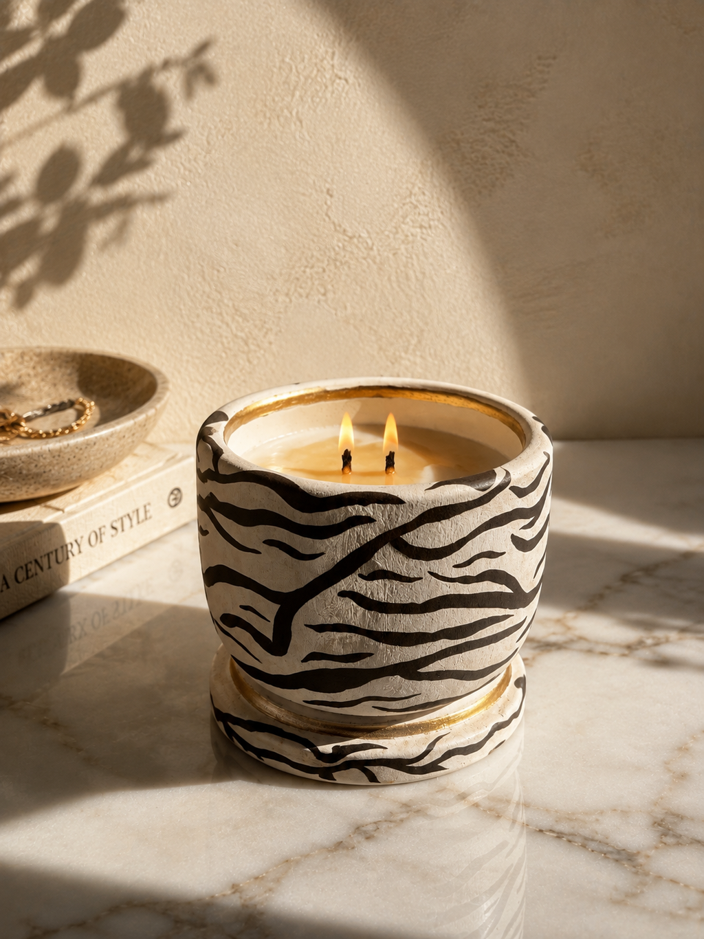 Maison Sauvage Animal Print Candle | Hand-Painted Concrete Vessel | Luxury Coconut Soy Candle | Choose Your Print & Signature Scent
