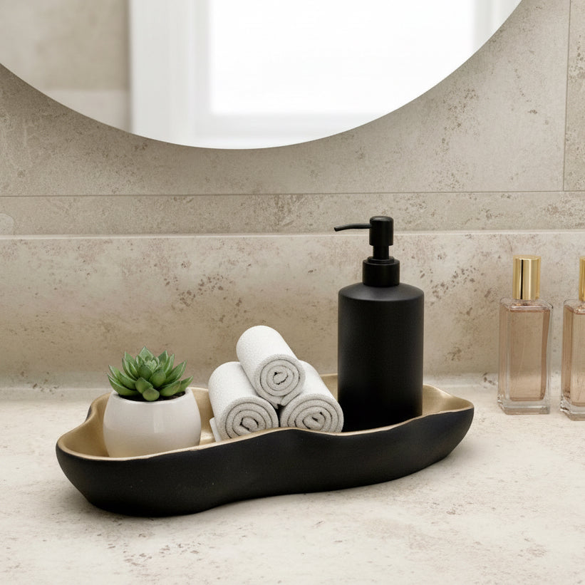 Wavy Concrete Centerpiece Tray | Hand‑Poured, Hand‑Painted