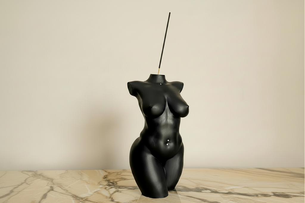 Astrea Muse Concrete Torso Sculpture 8" | Handmade Shelf Decor